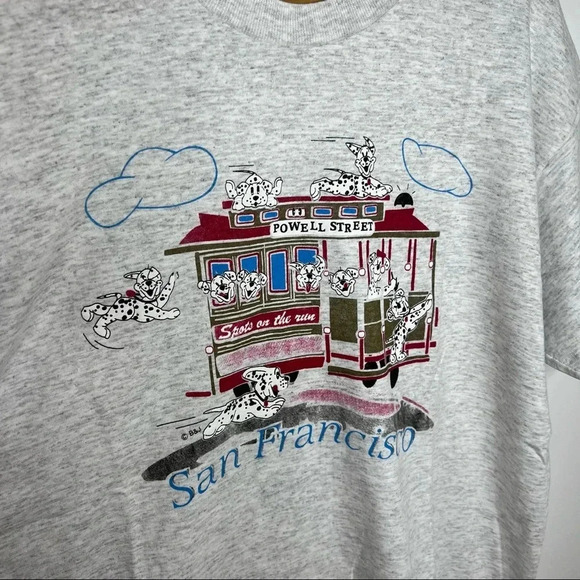 Vintage Single Stitch San Francisco Powell Street Dalmatian Dogs Graphic t shirt - Picture 2 of 9